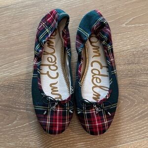 Sam Edelman Tartan Flats - Red and Green